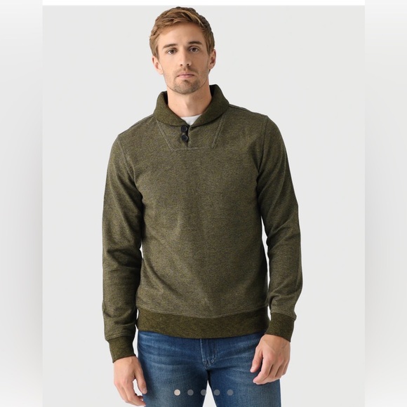 Billy Reid Men's Mouline Shawl Pullover Olive Terry Size XXL